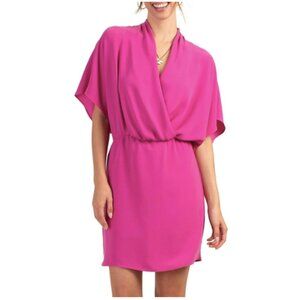 New! Trina Turk Pink Concourse Surplice Minidress in Hyacinth Women's Size XL